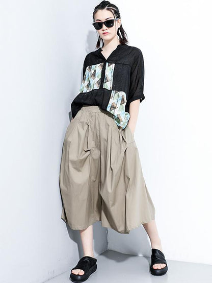 Original Printed V-Neck Blouses&Shirts Tops