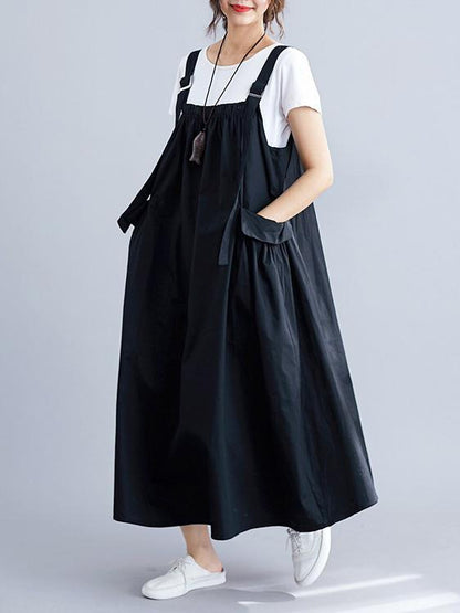 Summer New Loose Sleeveless Strap Dress