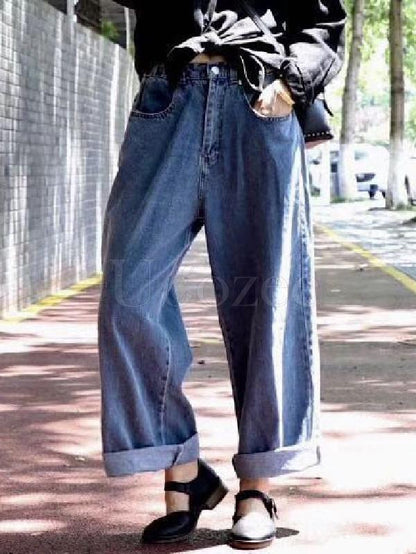 Original Adjustable Waist Wide Leg Jean Pants