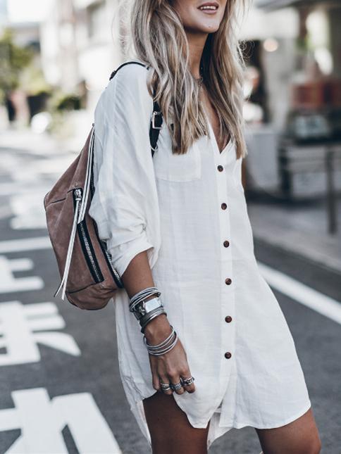 Casual White Split-Side Cover-ups