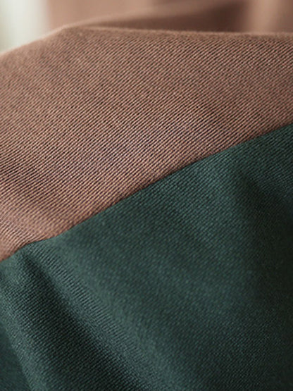 Casual Split-Joint Contrast Color Batwing Sleeve Hoodies