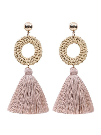 Raffia National Knitting Earrings