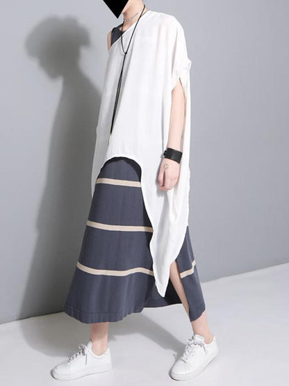 Loose Batwing Lace-up Long T-shirt