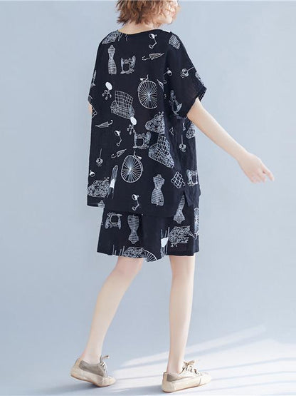 Loose Cartoon Printed Suits