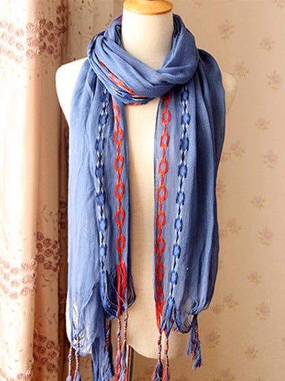 5 Colors Fashion Simple Tasseled Scarf