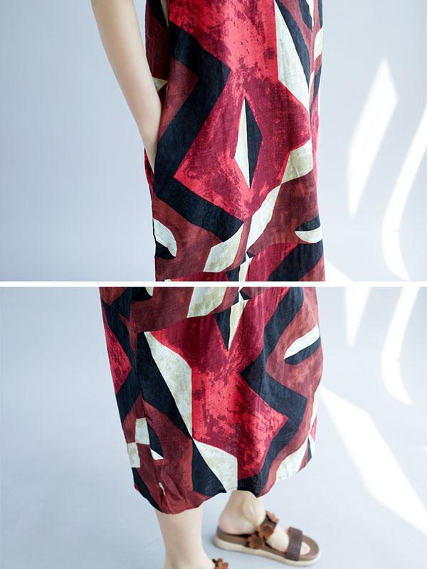 Original Printed Round-Neck Dress