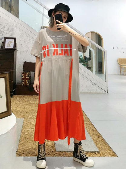 Oversize Split-joint T-Shirt Dress