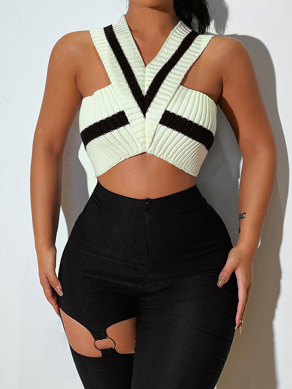 Original Sexy Knitting Halter-Neck Vest Top