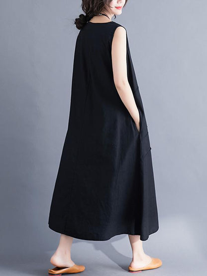Casual Sleeveless A-line Long dress