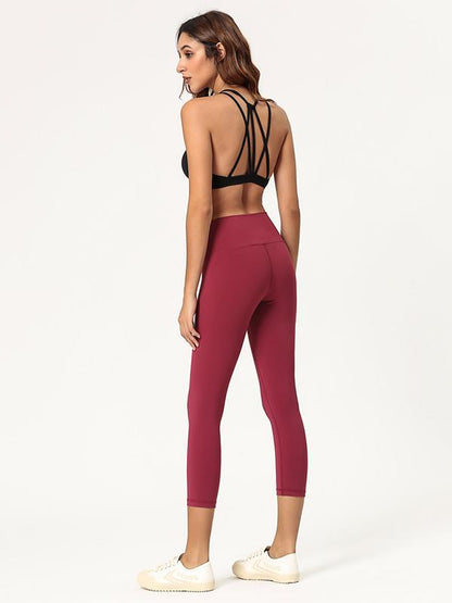 Lift Hip Solid Fitness Sports Seventh Leggings