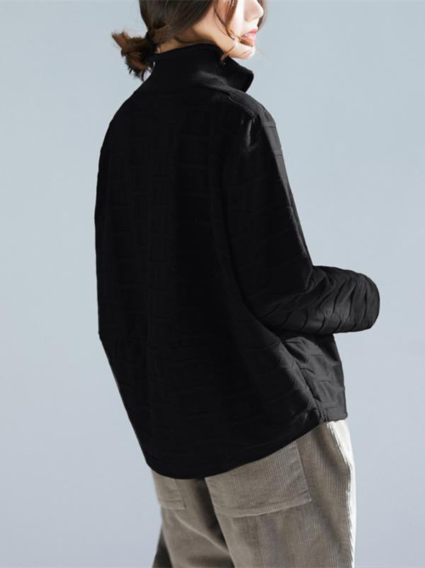 Original Solid High Collar Hoodies&Sweatshirts