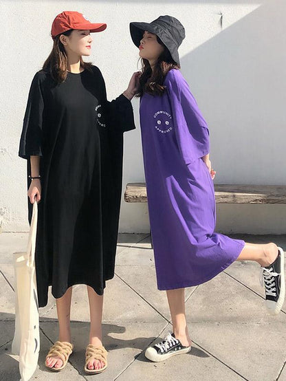 Loose Printed  T-Shirt Dress