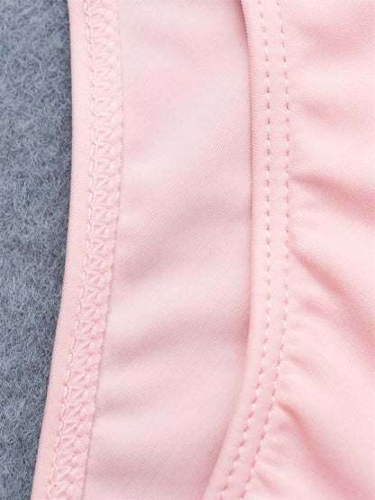 Color-block Zipper One-piece Swimwear