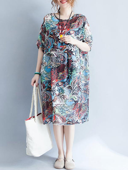 National Style Chiffon Long Dress