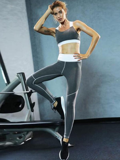 Soft Breathable Back Cross Bra & Sports Leggings