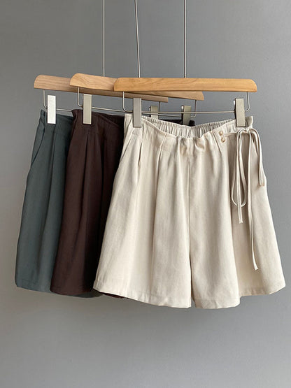 Cuprammonuium Bandage High-Waisted Wide-Leg Shorts