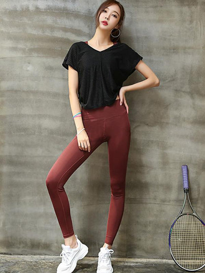 Short Sleeve V-neck Yoga Tees