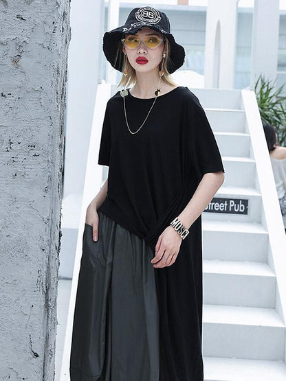Cropped High-low Loose Plus Size T-shirt Top
