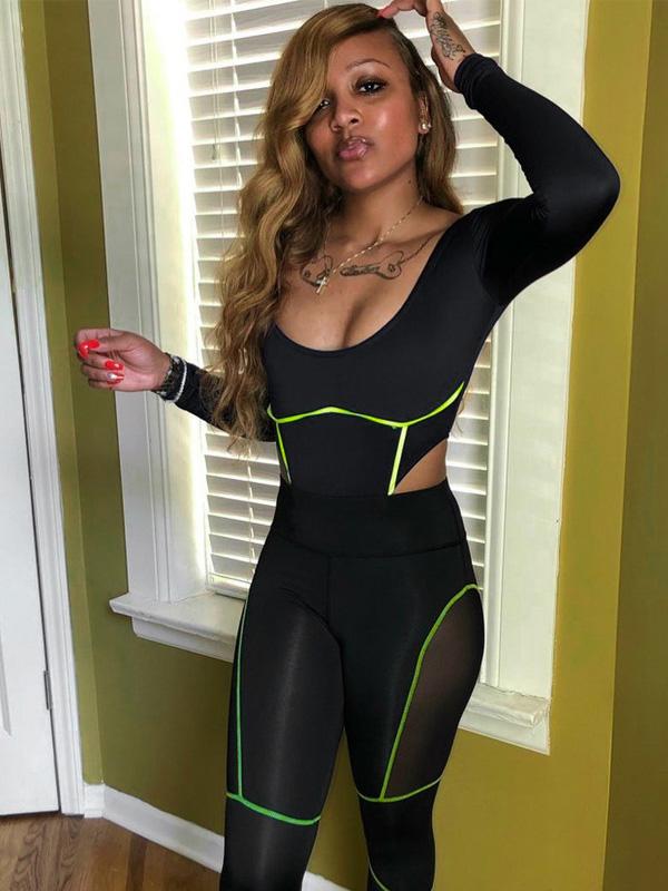 Split-joint Long Sleeves Sports Rompers