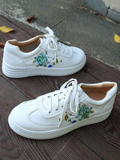 Embroidered Floral Sneaker Shoes