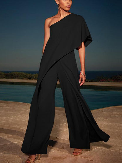 Fashion 4 Colors Off-the-shoulder Long Jumpsuits