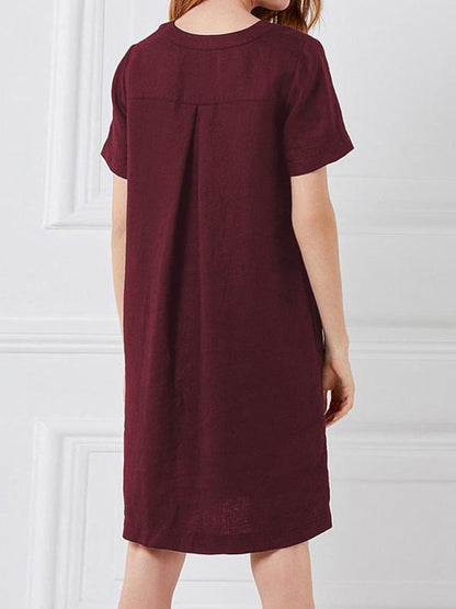 Plus Size Short Sleeves Midi Dress