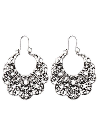 Vintage Geometric Openwork Flower Earrings