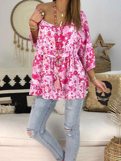 Printed Loose Blouses&Shirts Tops