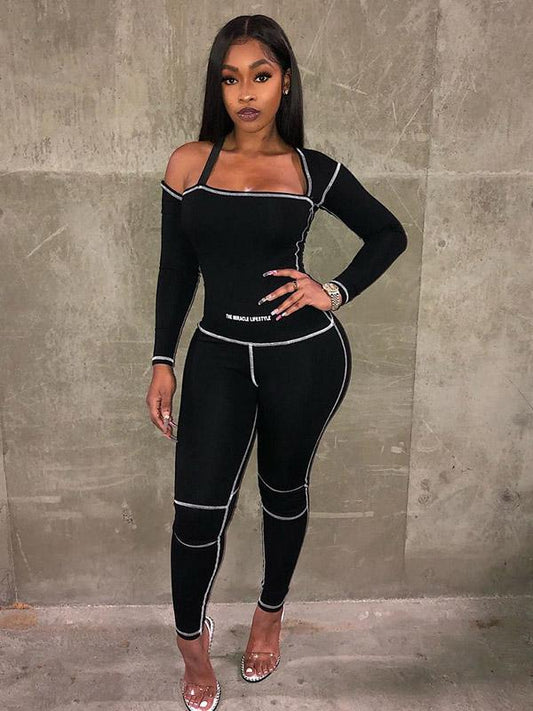 Sexy Wrap Long Sleeves Sports Jumpsuits