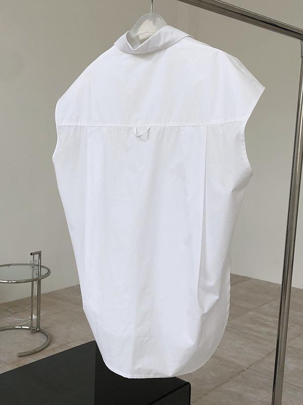 Original Solid Sleeveless Blouses&Shirts Tops