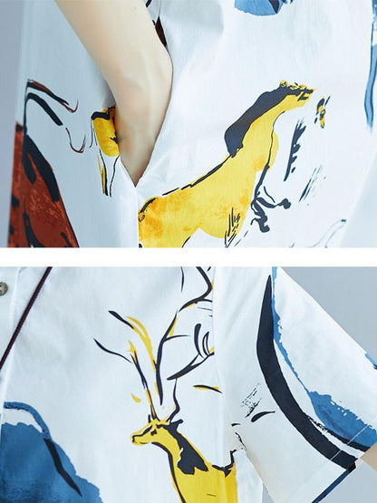 2019 Summer New  Oversize Printed T-Shirt Dress