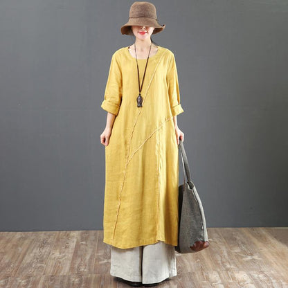Casual Long Sleeve Spliced Women Dress