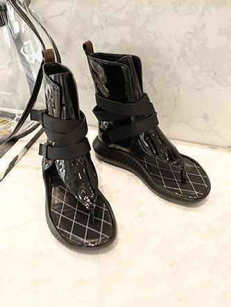 Black High Top Flip Gladiator Sandals