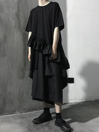 Original Falbala Solid Asymmetric T-Shirt