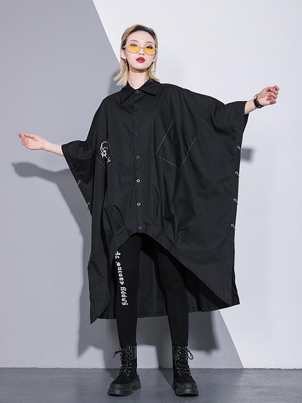 PLUS SIZE LOOSE BATWING SLEEVES SHIRT TOP