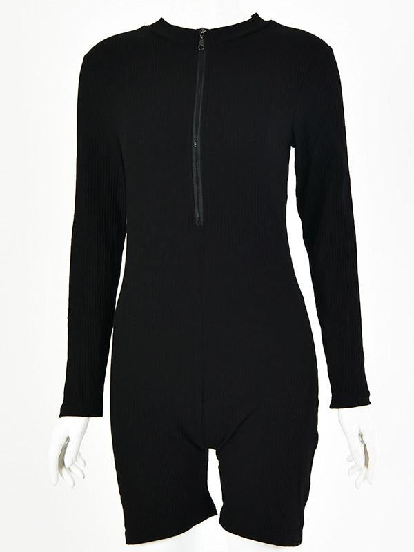 Sexy Wrap Long Sleeves Zipper Rompers
