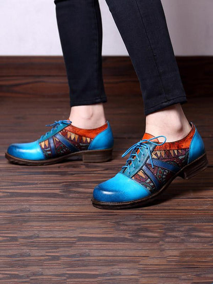 Genuine Leather Split-joint Loafers