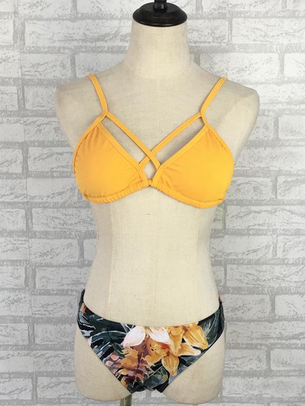 Ruched Lace Up Scrunch Bikini Set