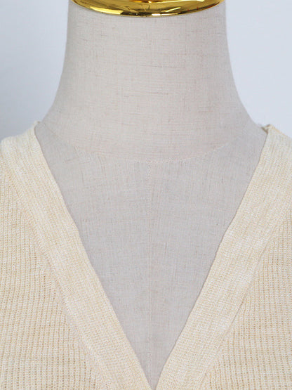 Urban Solid Color Sleeveless V-Neck Vest Tops