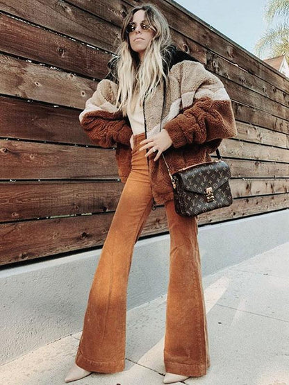 Bohemia Rose Printed Bell-bottoms Casual Pants