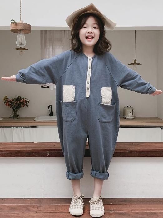 Loose Fashion Split-joint Kids Jumpsuits
