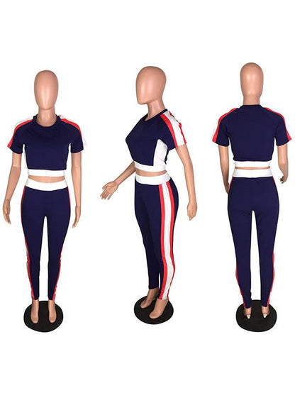 Solid Casual Wrap Split-joint Sports Suit