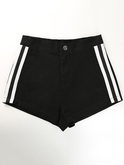 Side Stripe Stretch High Waist Shorts