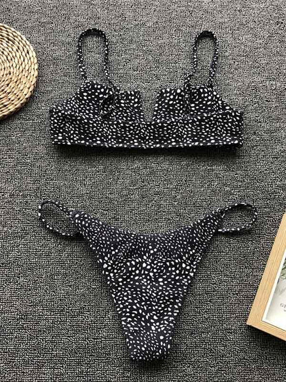 V Wired Textured Bikini Set