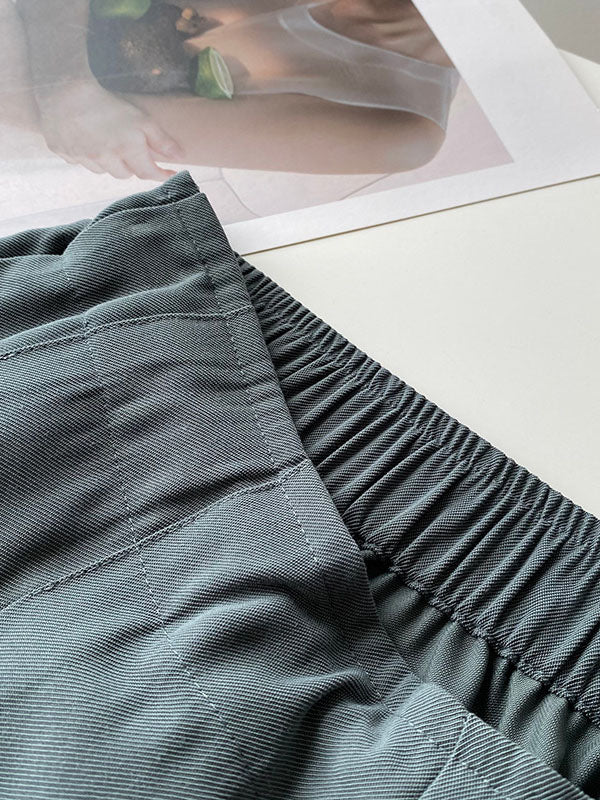 Cuprammonuium Bandage High-Waisted Wide-Leg Shorts