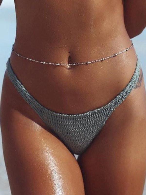 Solid Color Crochet Triangles Briefs