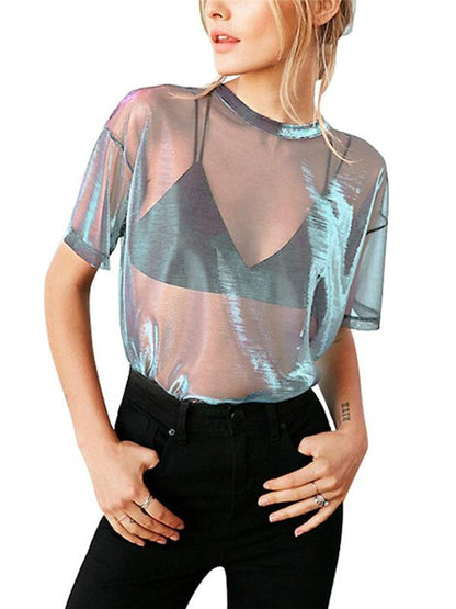 Casual See-through Gauze T-shirt