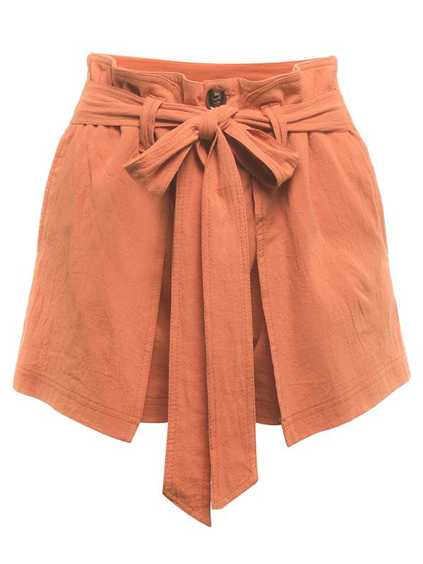 Large Size Belted Summer Slim Fit Shorts
