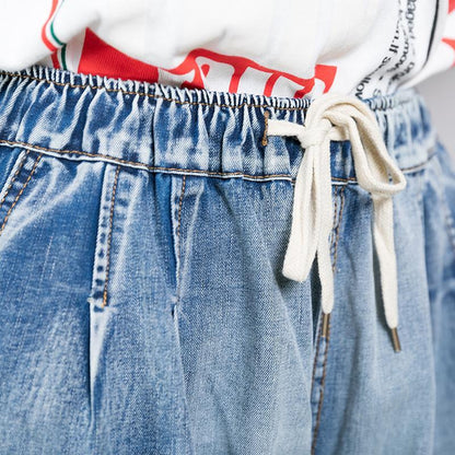 Casual Embroidered Flowers Wide Leg Jeans