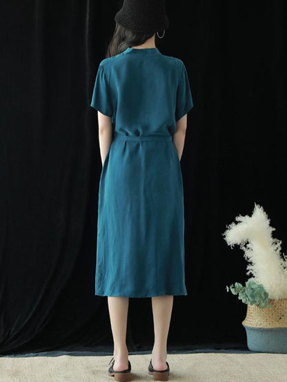 Literary Soft Lace-up Dress